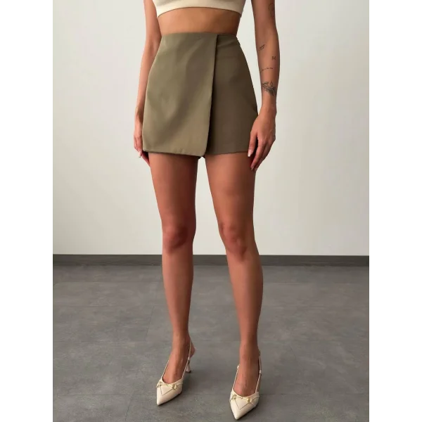 ATLAS KUMAŞ HAKİ ŞORT ETEK