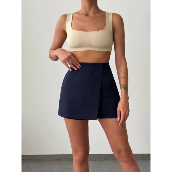ATLAS KUMAŞ LACİVERT ŞORT ETEK