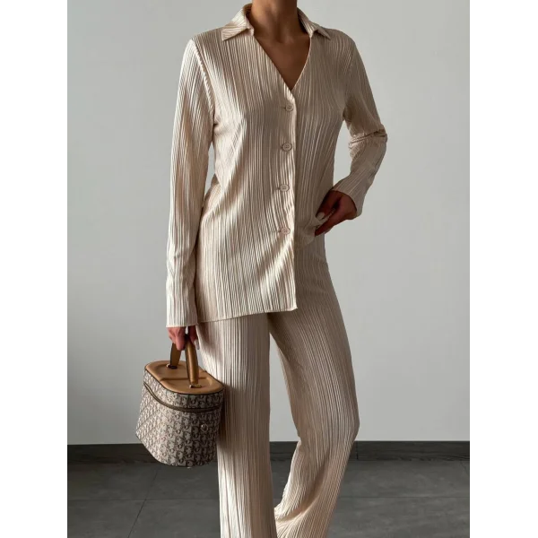 Hayal Pilise Gömlek Pantolon Takım Taş