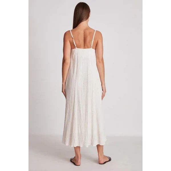 ASKILI KETEN ELBİSE EKRU