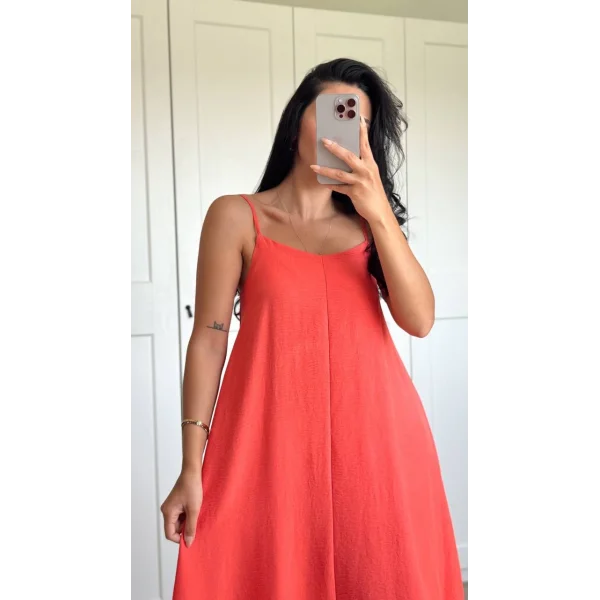 ASKILI UZUN KETEN ELBİSE NARÇİÇEĞİ