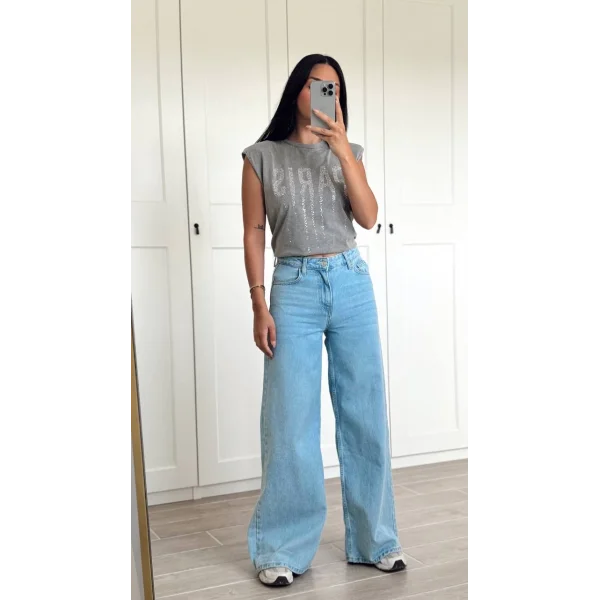 MAVİ DİKİŞ DETAYLI BAGGY JEAN