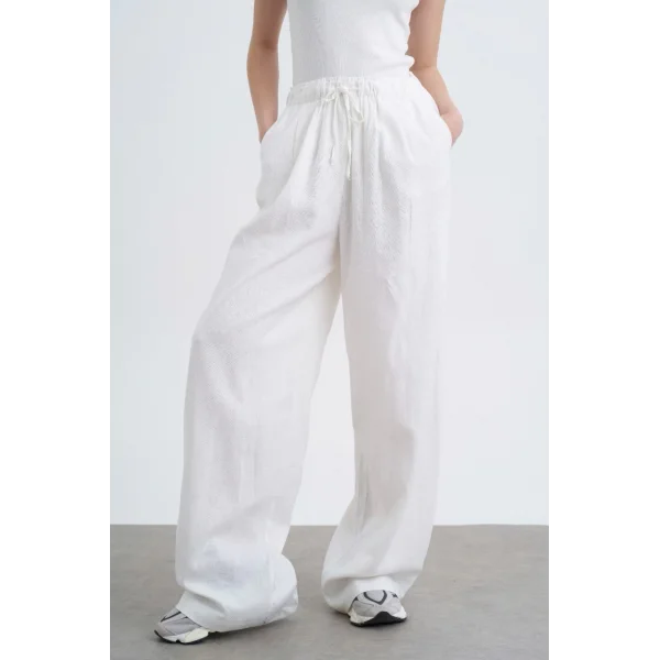 PREMİUM KUMAŞ BEYAZ KETEN PANTOLON