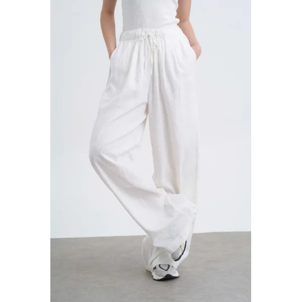 PREMİUM KUMAŞ BEYAZ KETEN PANTOLON