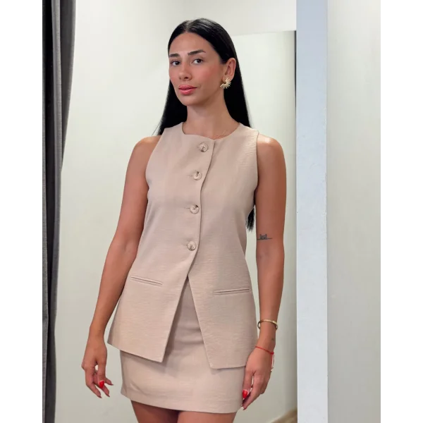 KETEN YELEK ETEK TAKIM BEJ