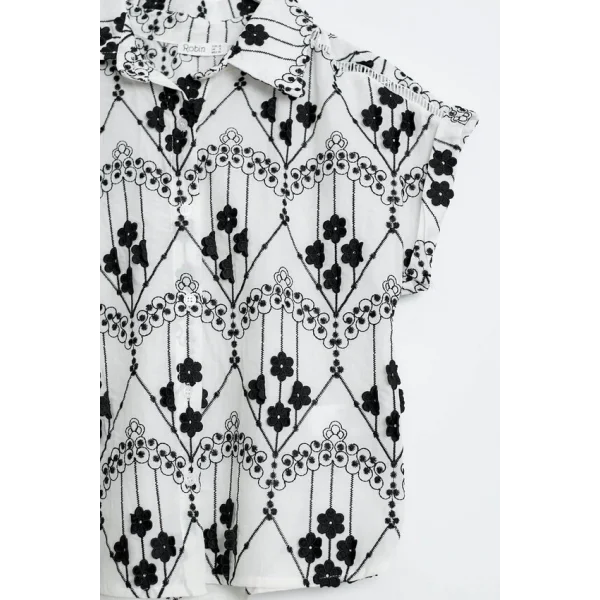 ROBİN ÇİÇEK DESENLİ KISA KOL GÖMLEK