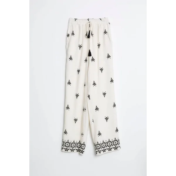 ROBİN DESENLİ BLUZ PANTOLON KETEN TAKIM