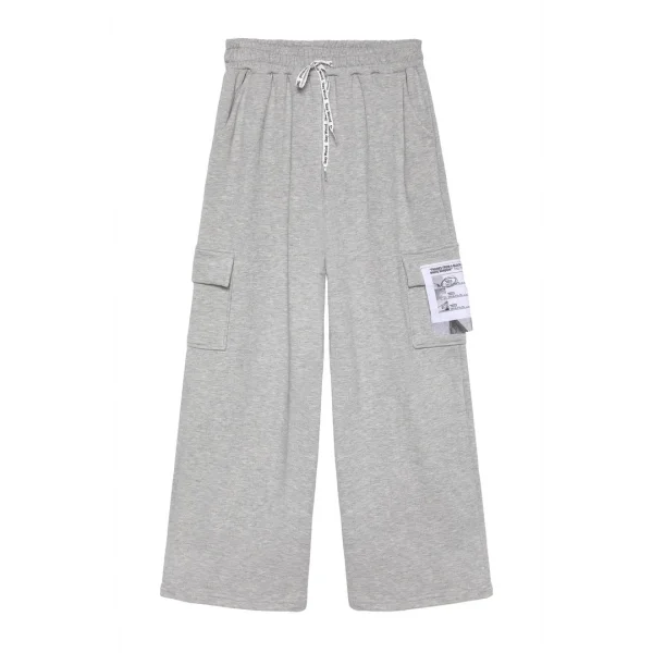 Kargo Cepli Beli Lastikli Eşofman Alt Gri