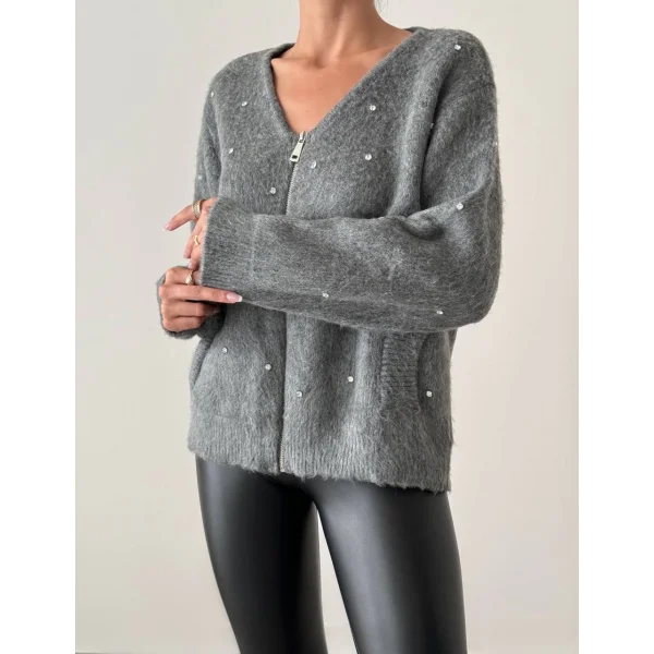 TAŞ DETAY FERMUARLI HIRKA ANTRASİT