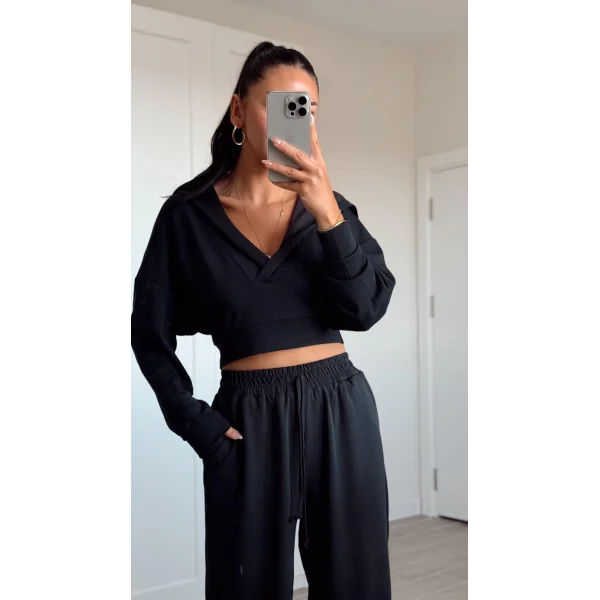 Premium Seri Modal Kumaş Pantolon Sweat Takım Füme