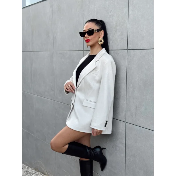 OVERSİZE SÜET BLAZER CEKET TAŞ