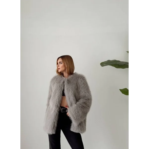 Premium Serisi Midi Boy Gri Kürk