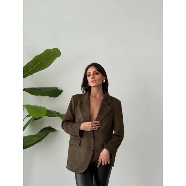OVERSİZE SÜET BLAZER CEKET HAKİ