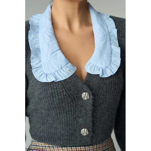 Gömlek Yaka Gri Hırka