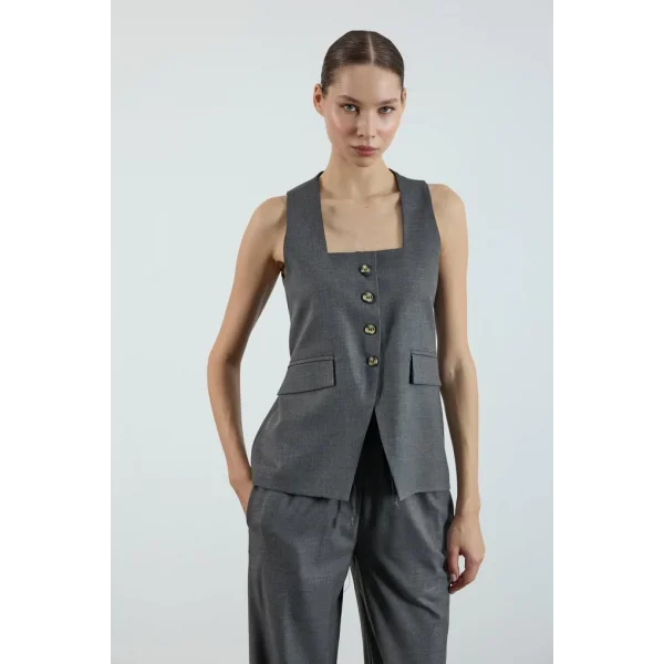 Myra Yelek Pantolon Takım-Antrasit