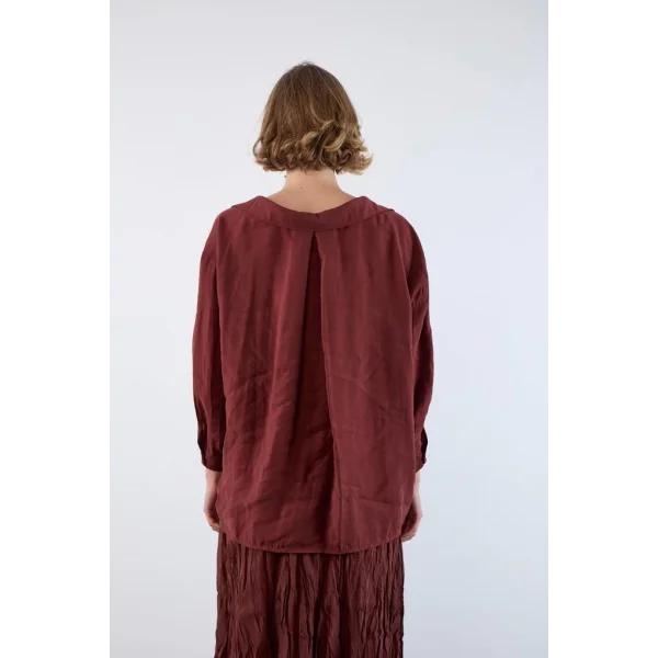 Düşük Omuz Oversize Gömlek - Kiremit