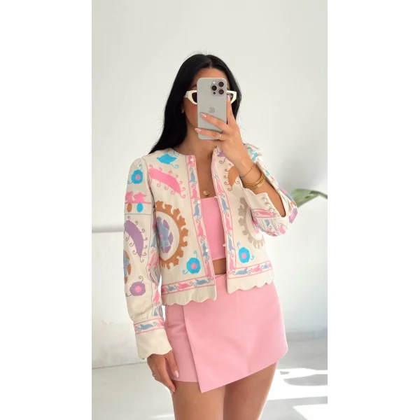 Nakış İşlemeli Gabardin Ceket