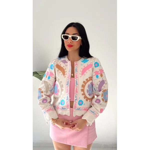 Nakış İşlemeli Gabardin Ceket