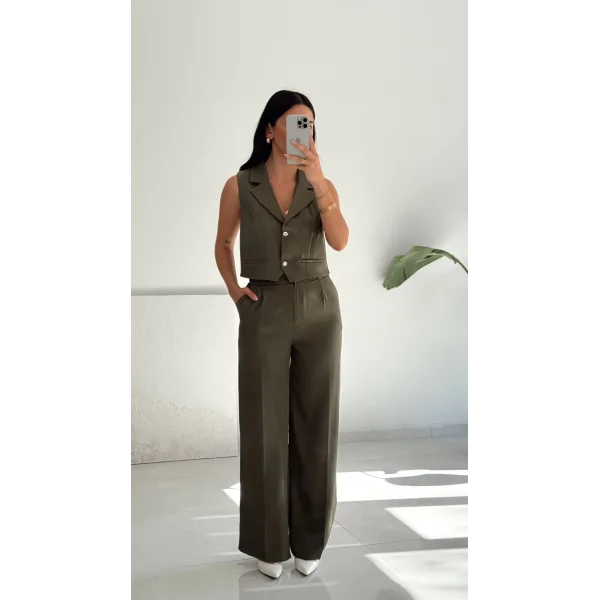 Orkide Yelek Pantolon Takım-Haki