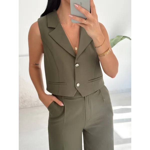 Orkide Yelek Pantolon Takım-Haki
