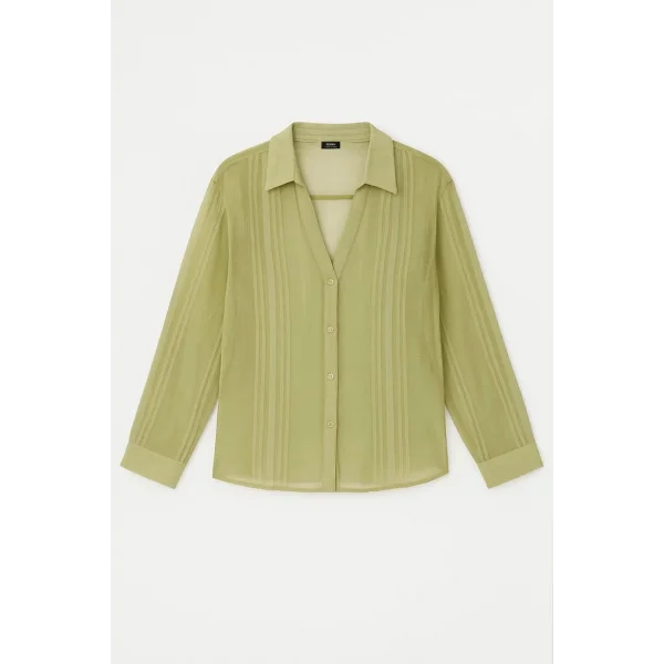 Premium Serisi Transparan Gömlek - Yeşil