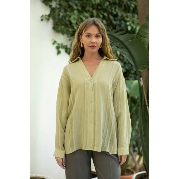 Premium Serisi Transparan Gömlek - Yeşil