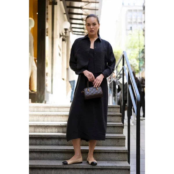 Luna Modal Gömlek Elbise İkili Takım – Doğal Şıklığın Zarafeti