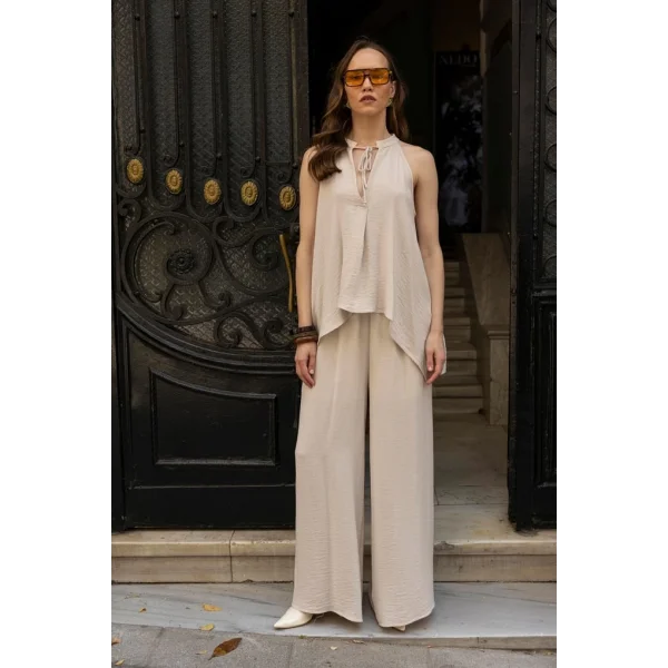 Bluz Pantolon İkili Takım - Taş