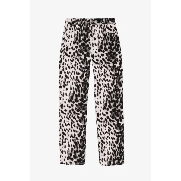 Leopar Desen Pantolon Siyah