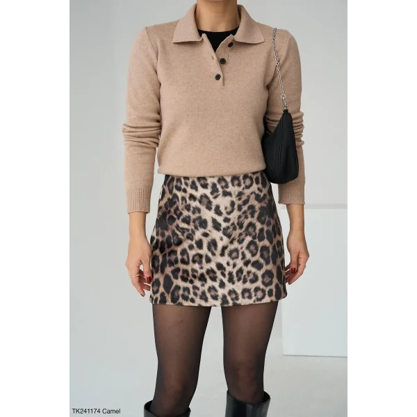 Polo Yaka Triko Kazak-Kahve