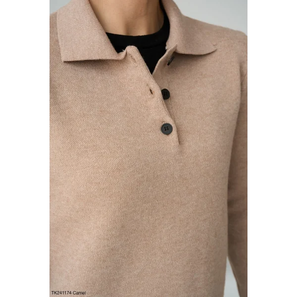 Polo Yaka Triko Kazak-Kahve