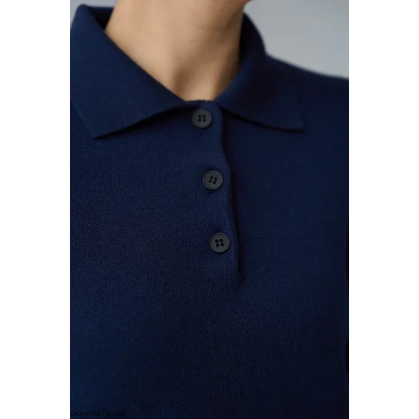 Polo Yaka Triko Kazak-Lacivert