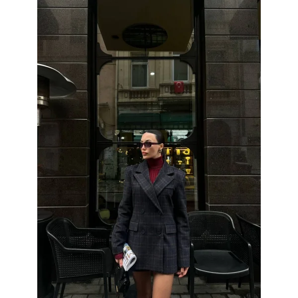 Kruvaze Ceket Şort Takım