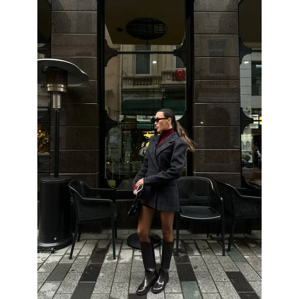 Kruvaze Ceket Şort Takım