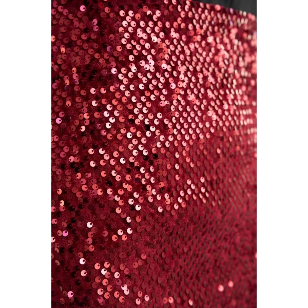 Pullu Bordo Mini Etek