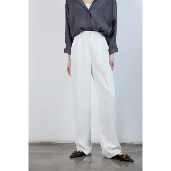 Beyaz Palazzo Pantolon