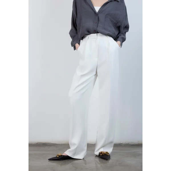 Beyaz Palazzo Pantolon