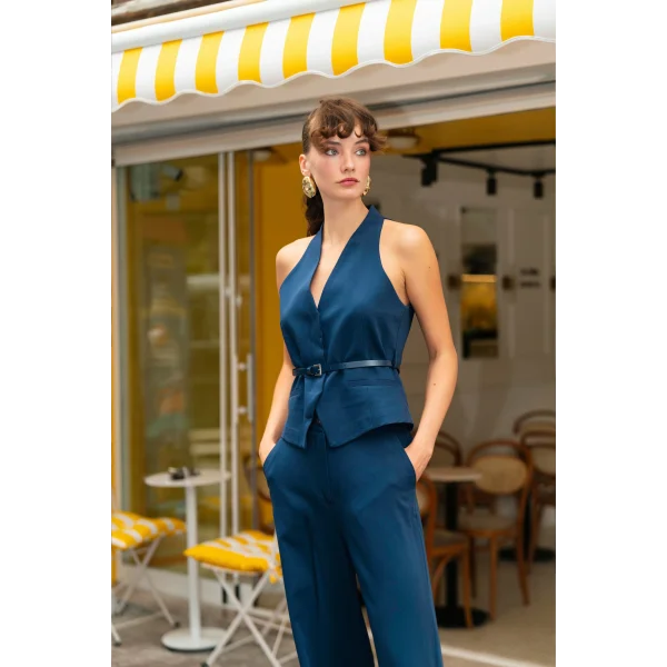 Mila Yelek Pantolon Takım Lacivert