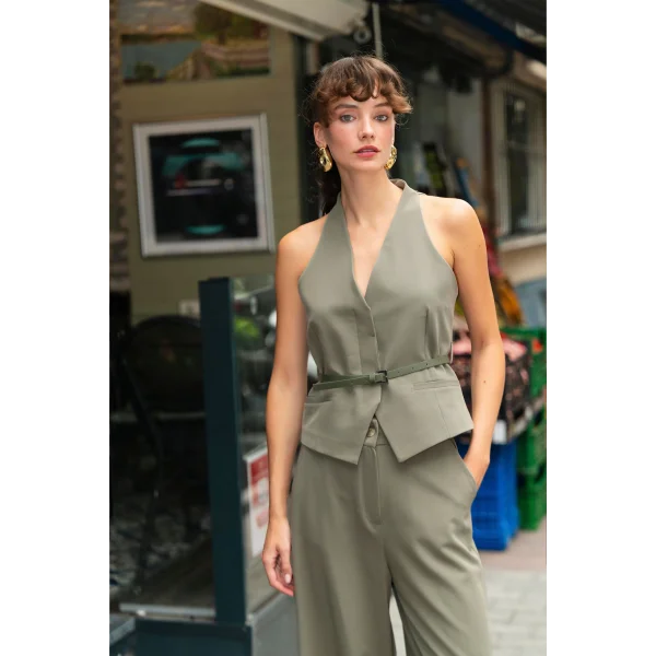 Mila Yelek Pantolon Takım Haki