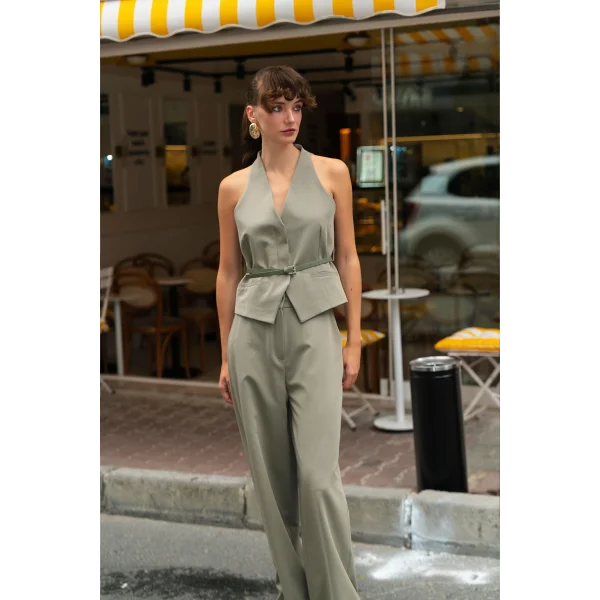 Mila Yelek Pantolon Takım Haki