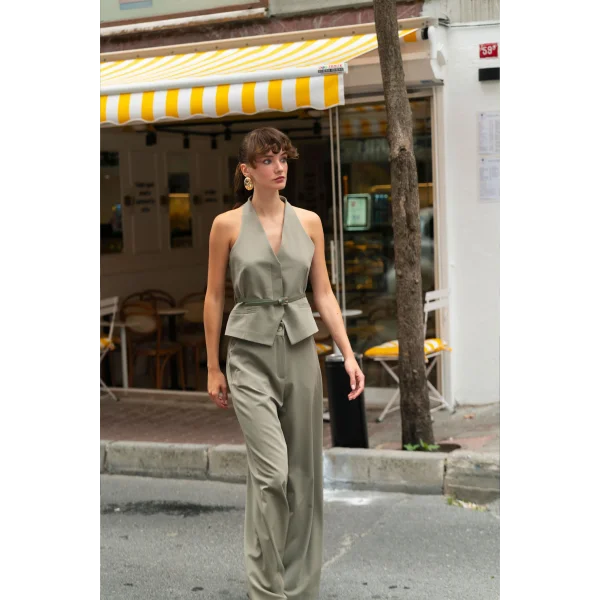 Mila Yelek Pantolon Takım Haki