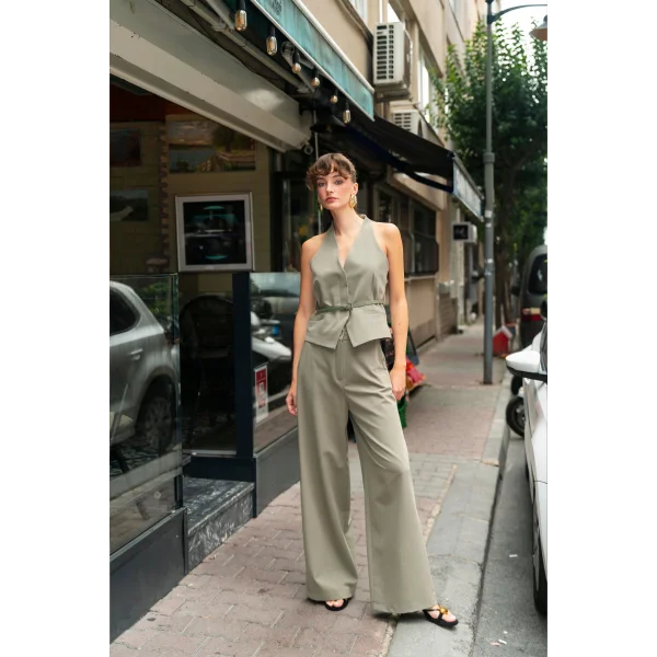 Mila Yelek Pantolon Takım Haki