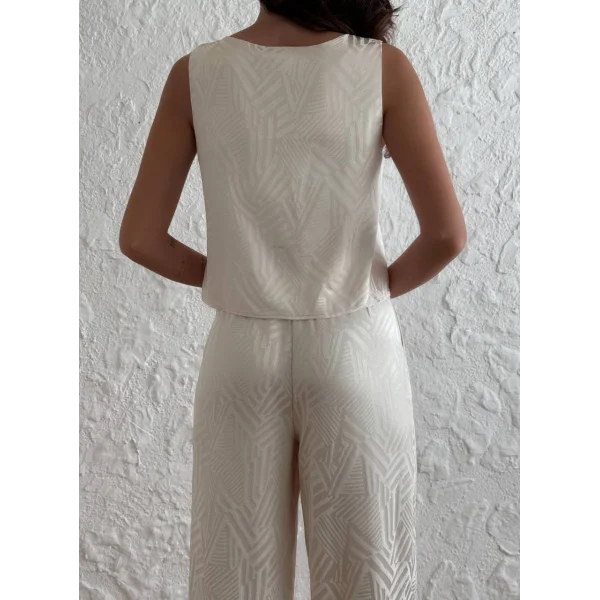 Jakarlı Saten Takım-Taş