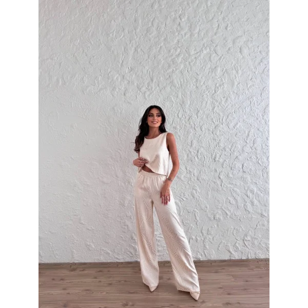 Jakarlı Saten Takım-Taş