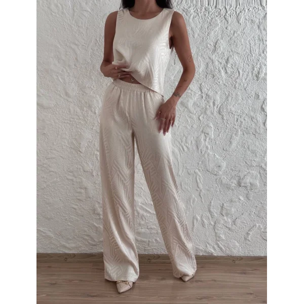 Jakarlı Saten Takım-Taş