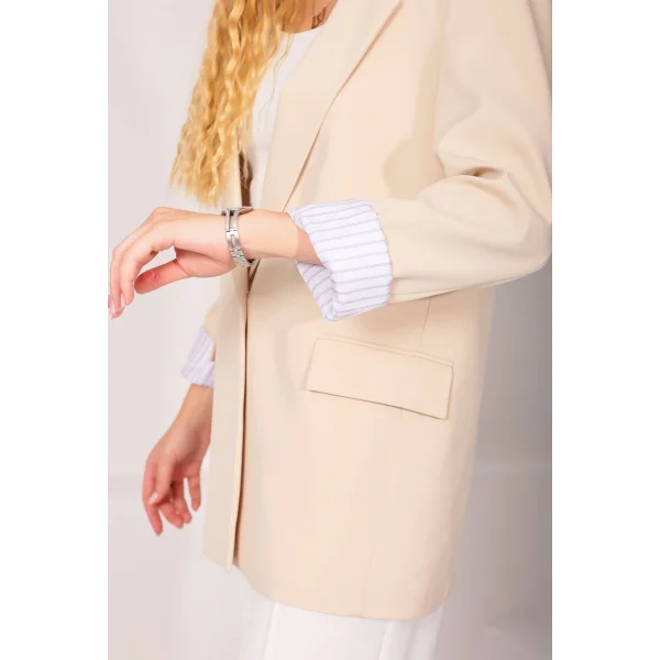 Astarı Garnili Blazer Ceket-Taş