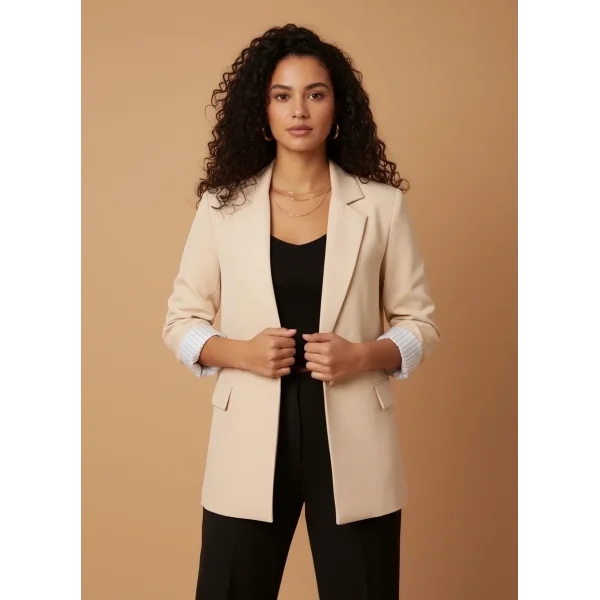 Astarı Garnili Blazer Ceket-Taş