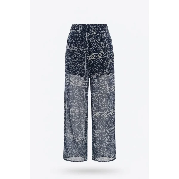 Etnik Deseli Lacivert Pantolon