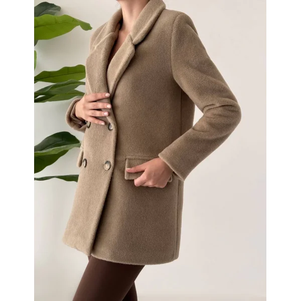 ANGORA DOKULU KISA KABAN VİZON