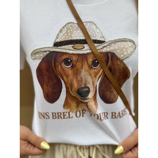 Çanta Detaylı “Cowboy Dog” Tişört